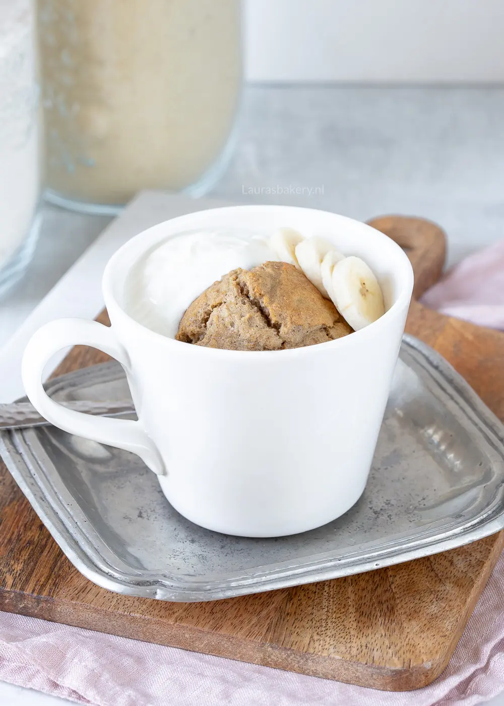 Gezonde bananenbrood mug cake